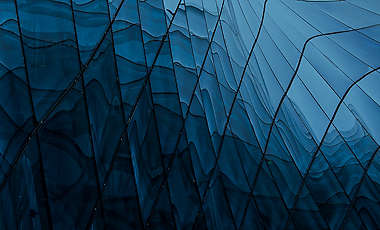 Blue Glass Wave Banner