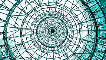 Circle glass roof bottom