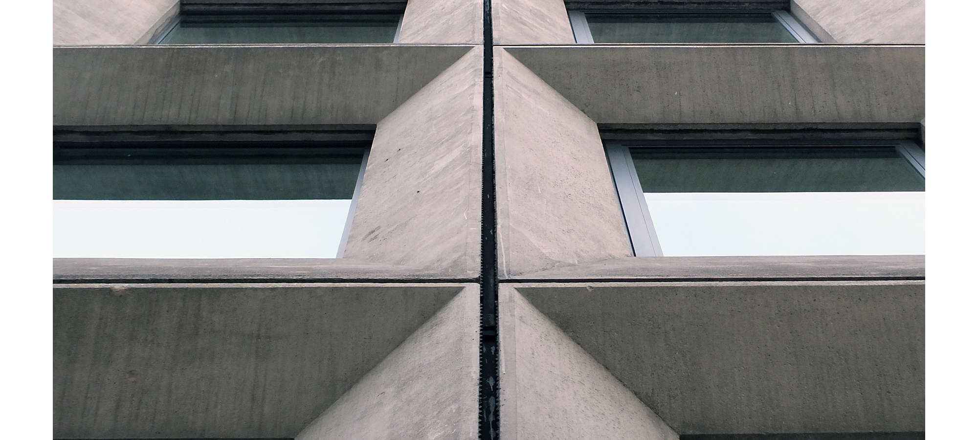 Geometric angular concrete windows