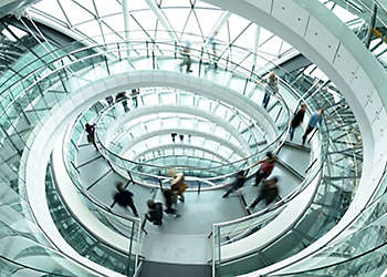 Glass spiral staircase