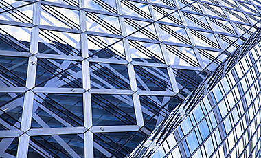 Glass wall office building exterior