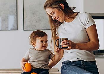 Mother and Child in kitchen