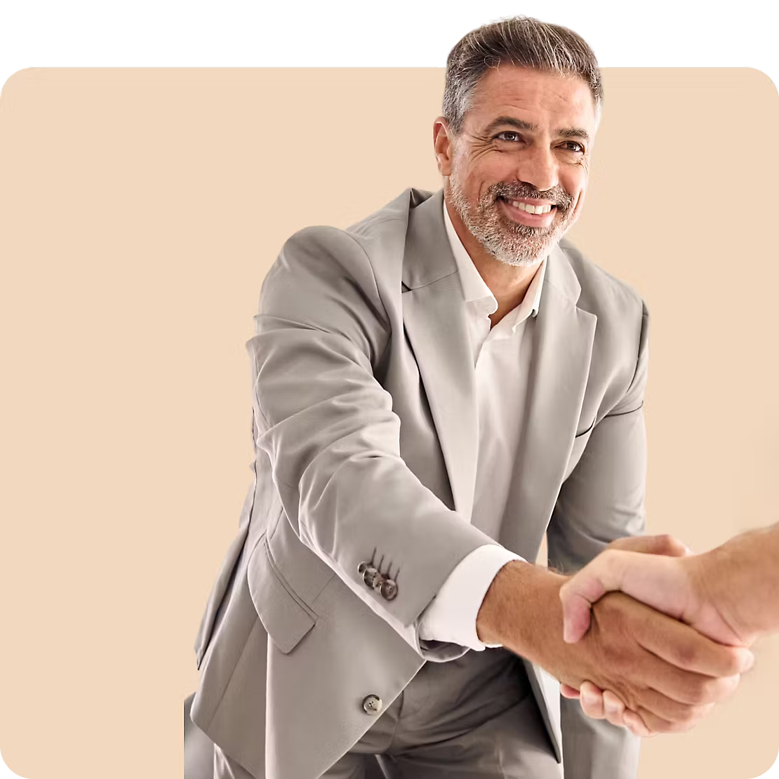 Advisor shaking hands with client