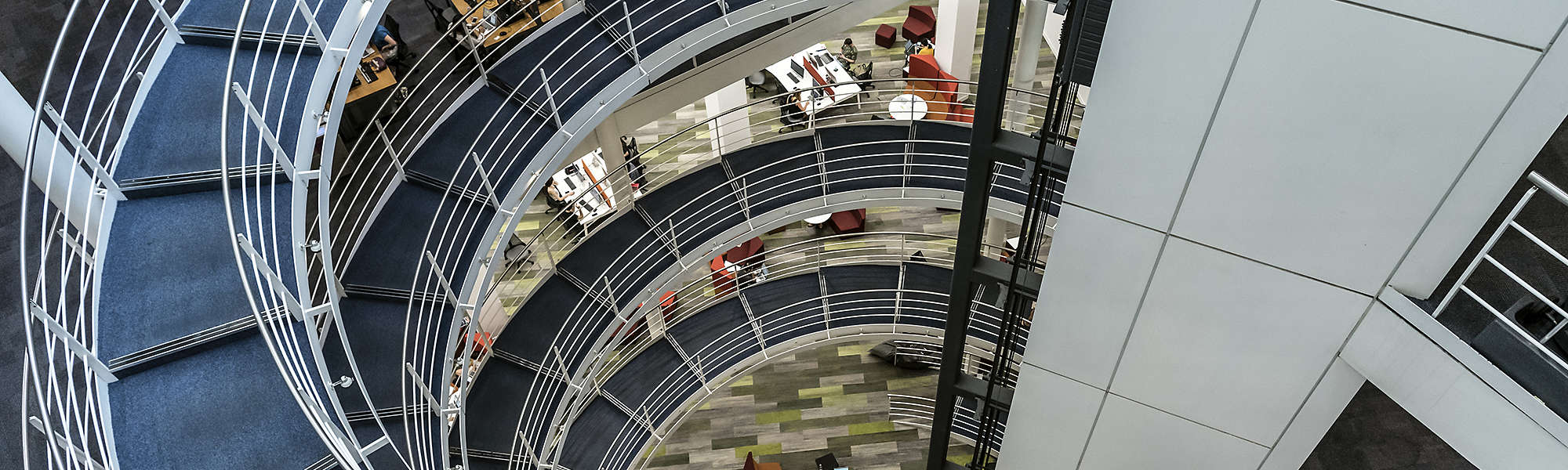 Spiral staircase in building