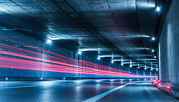 driving in dark tunnel