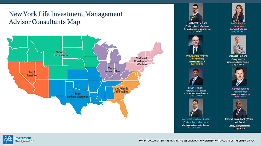 NYLIM Advisor Consultants Map
