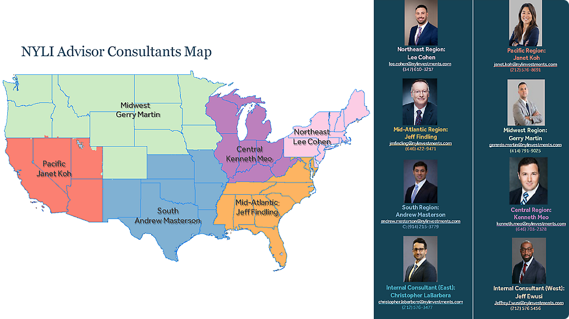 NYLI Advisor Consultants Map