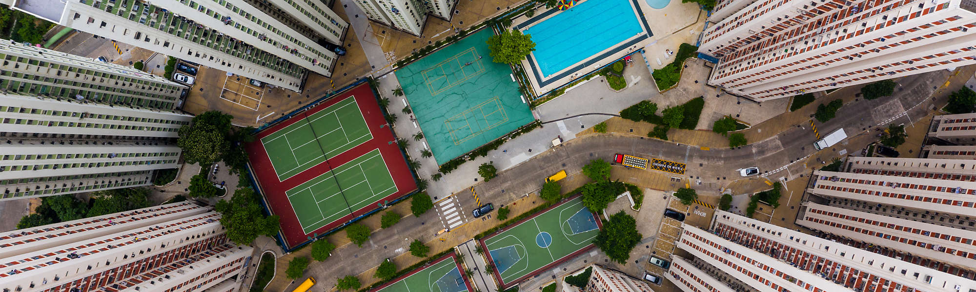 Aerial residential building Hong Kong