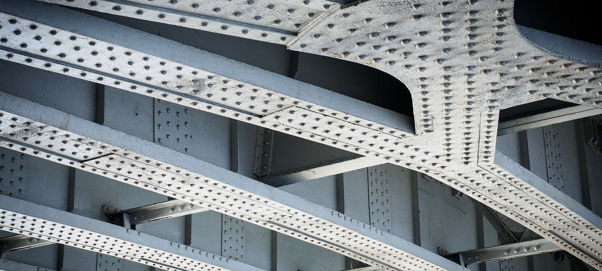 Steel beams railway bridge London