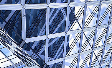 Glass wall office building exterior